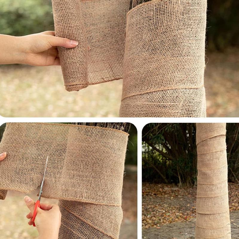 Solid Color Burlap Rolls, DIY Handmade Christmas Wedding Craft Burlap Strips, Coarse Burlap Wrapped Plant Bandages