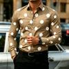 Camicia da Uomo a Pois Manica Lunga, Camicia Business Casual Slim Fit, Top da Uomo Tendenza Moda Casual da Esterno