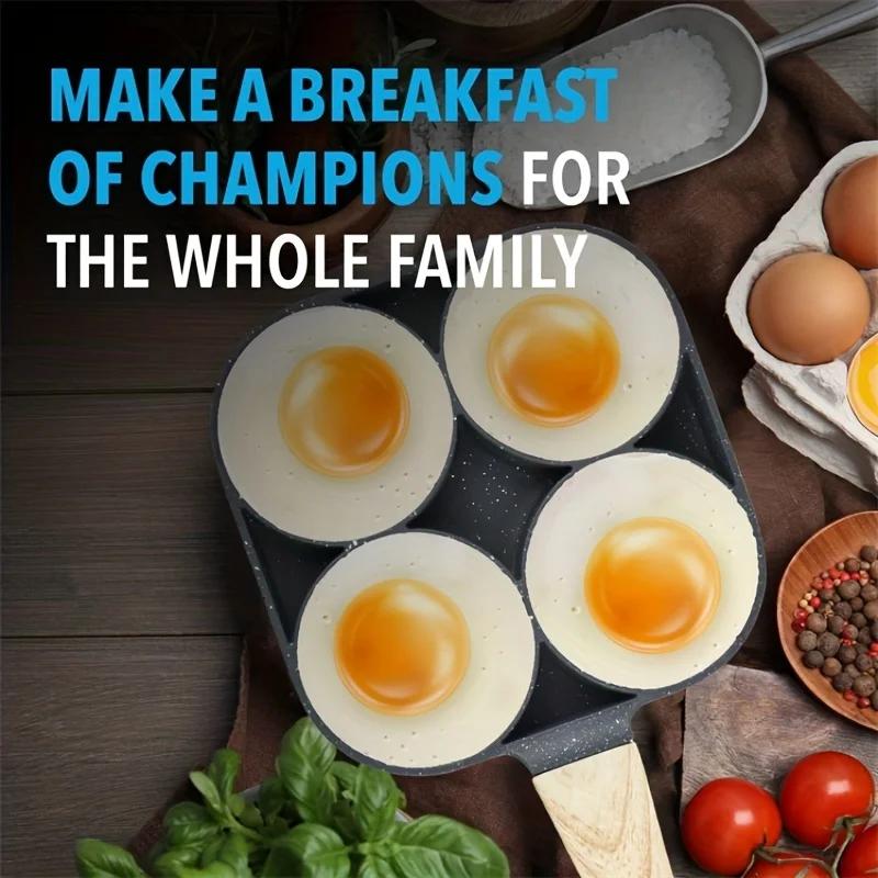 Damaly,The Four-hole Non-stick Egg Frying Pan Is Easy To Clean, Heat-resistant and Durable.