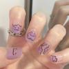 Artificial Nails Cute Smile Funny Nail Pieces Wearable Nail Stickers 24 Pieces