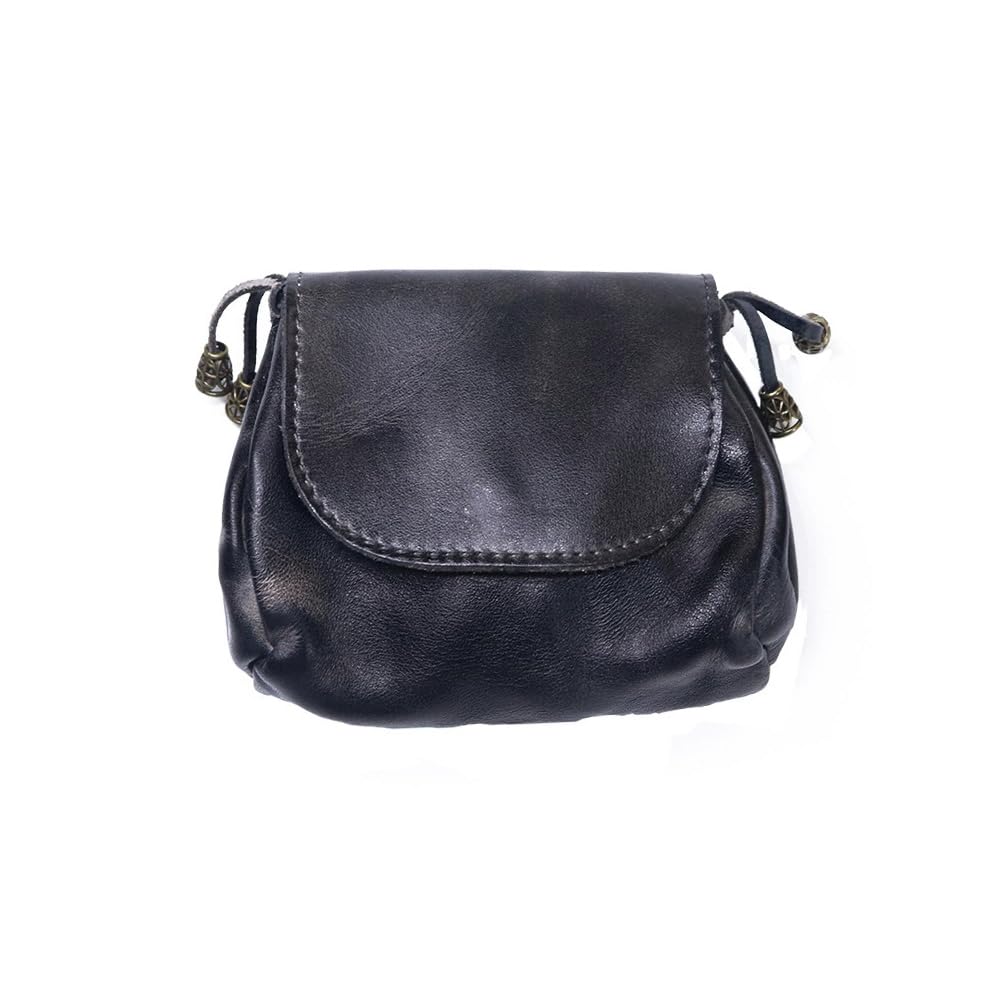 

Whatna Tanned Natural Cowhide Leather Coin Case for Men and Mini Small Card Genuine Leather Earphone Storage Case Antique-Style Purse/Coin Women,