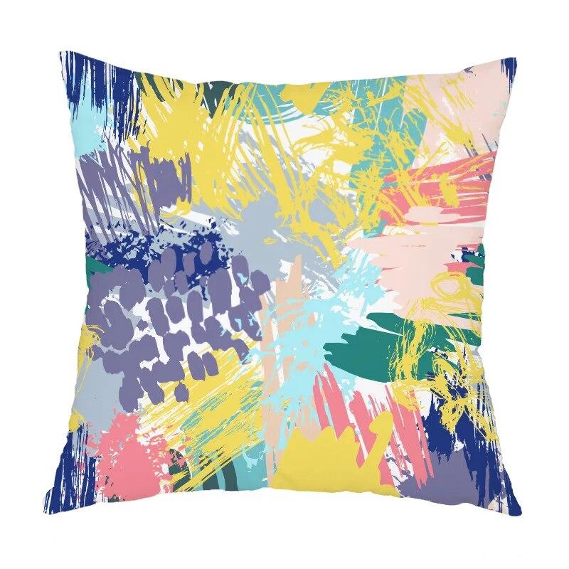 Abstract Art Geometric Pillowcase Arabic Colorful Watercolor  Bedroom Living Room Home Modern