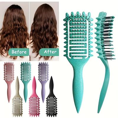 1 Pieza Cepillo Estilizador Define Rizos Peine Rizador Masajeador Capilar Cepillo de Pelo para Salón Herramientas de Peluquería Reduce el Tirón y Fácil de Usar