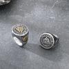 Nordic Style Popular Celtic Knot Electroplated Stainless Steel Men's Ring Retro Viking Black Oil Compass Rune