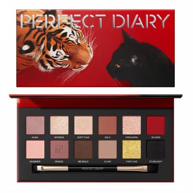 PERFECT DIARY - Golden Tiger & Ink Cat 12 Color Eyeshadow Palette