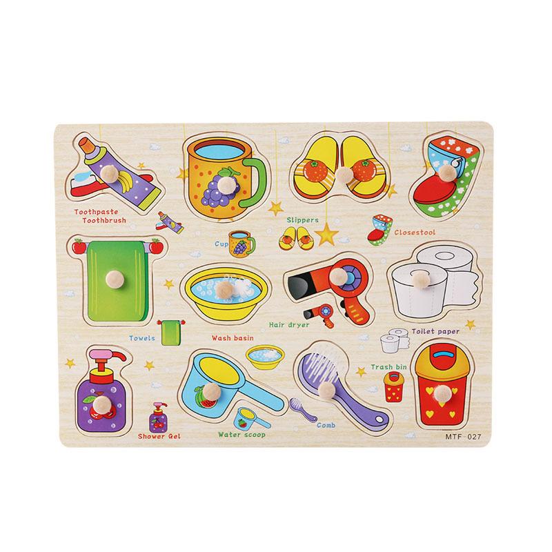 Montessori Wooden Toy Baby Puzzle Educational Toys For Children Game Puzzle Board Jigsaw Child Wooden Puzzles For Kids 2 3 4 Y