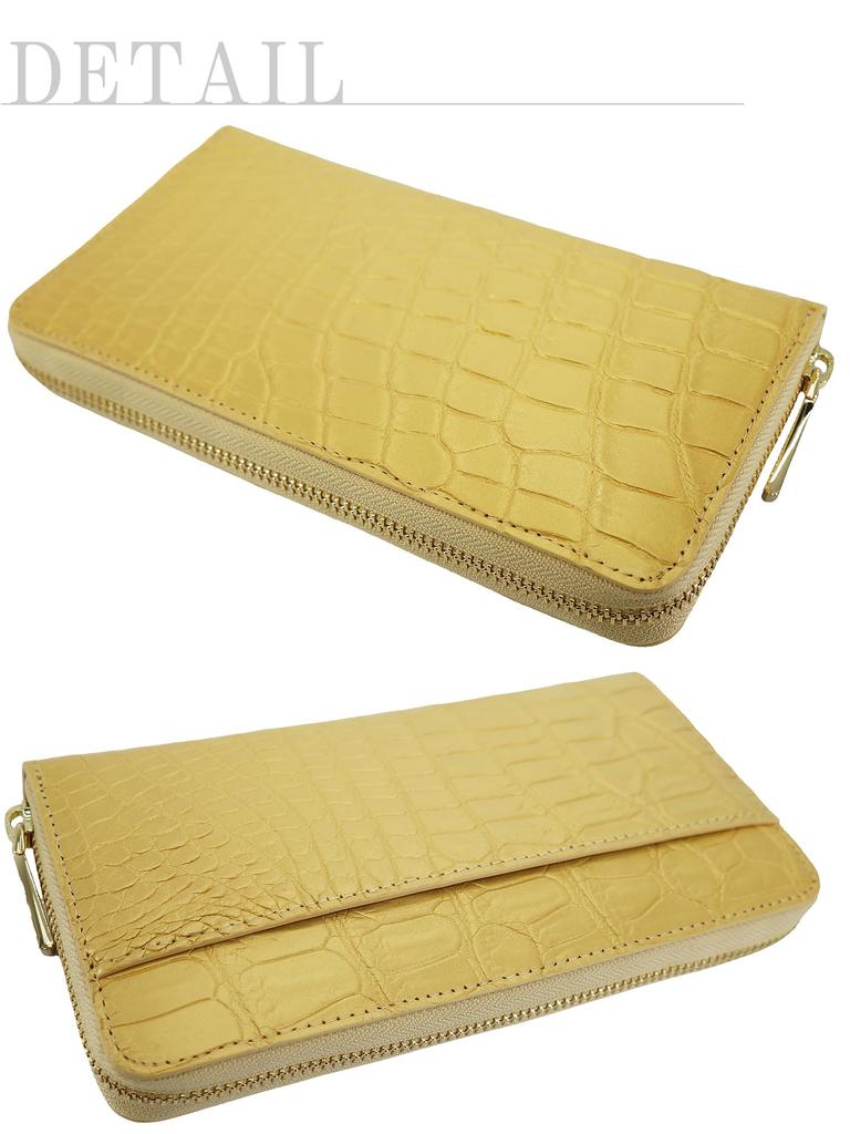 Gold Krokodil Lange Brieftasche Brieftasche Lange Brieftasche Echtes Einzelstück Leder Unübertroffene Krokodilleder Krokodilleder Krokodilleder Krokodilleder