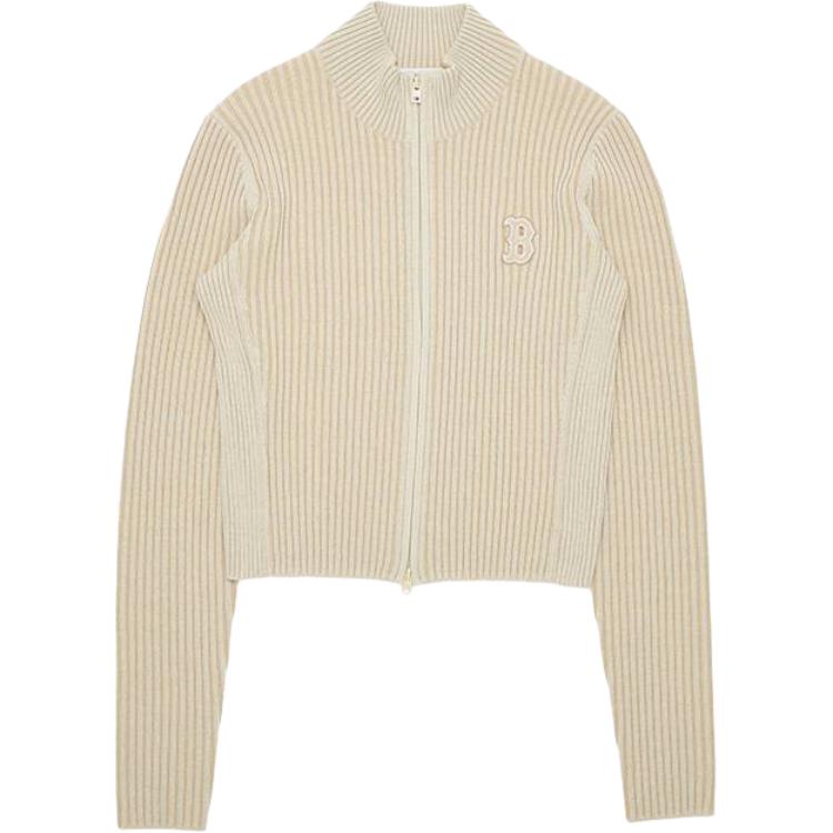 MLB Boston Red Sox Vintage Waschung Kurzreißverschluss Strickjacke Pullover Damen Pullover 3FKCB0354-43SAL M beige