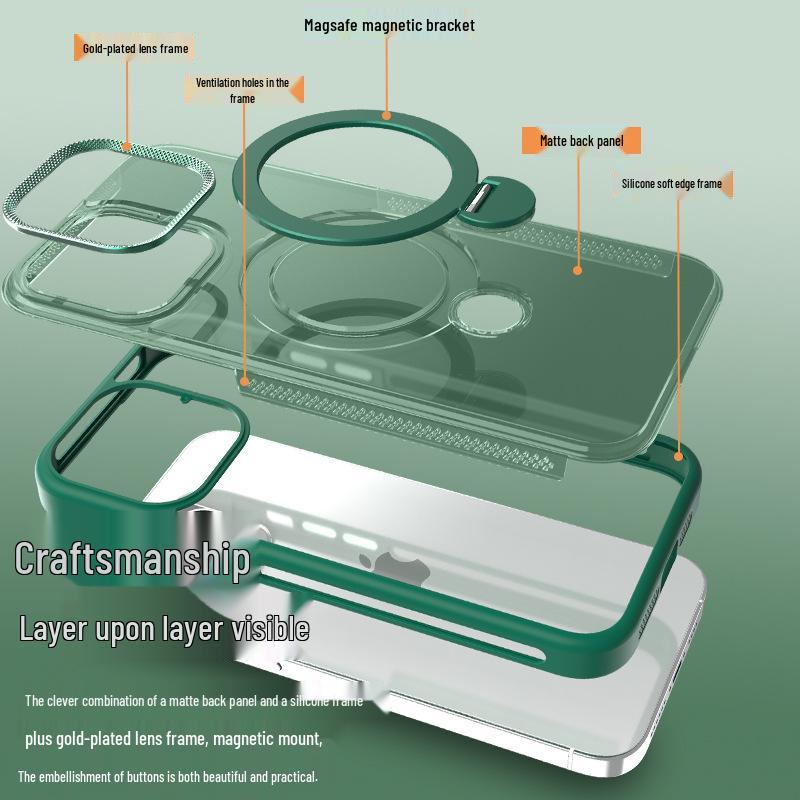 iPhone 17 Pro Max 360° Magnetic Stand Case with Heat Dissipation & Full-Coverage Anti-Drop Protection