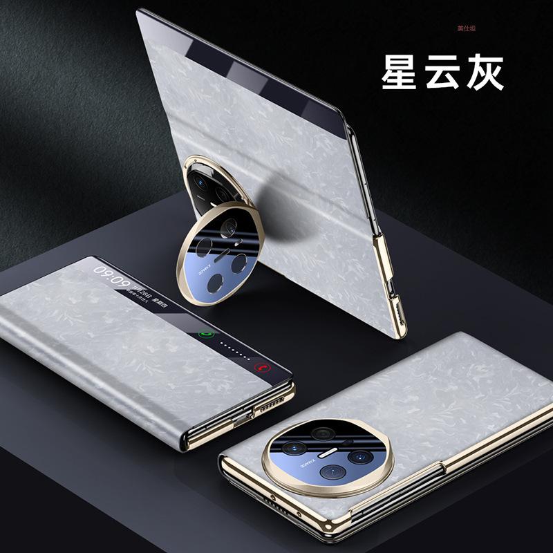 Applicable To Huawei MateX6 Mobile Phone Case Lens Holder MTx6 Folding Anti-drop All-inclusive Smart Window Male Leather Case