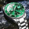 OLEVS Classic Big Face Men's Business Dress Watch Green Black White Blue Dial Luminous Quartz Stainless Steel Round Flywheel Multi-function