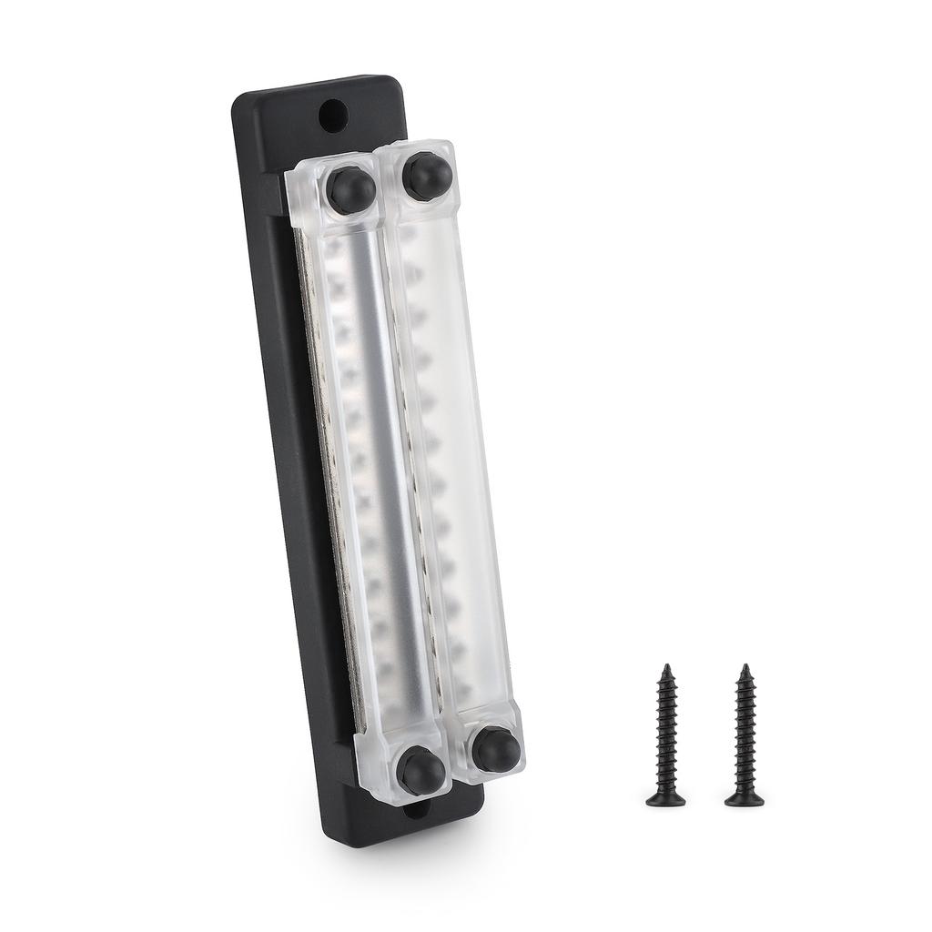 New Dual Row 12 Terminal 150A Bus Bar Kit, 24 Way High Current Power Distribution Block Ground Terminal for Car Boat Trailer RV