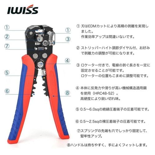 IWISS Auto Multi-Strip Wire Stripper, 0.2 sq. - 6.0 sq., MultiStrip HS-D2
