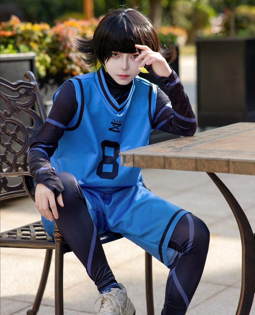 Blue Lock Cosplay Meguru Bachira Cosplay Costume with Meguru Bachira Soccer Training Team Building First Jersey Number Blue Lock Rank 290 Bachira