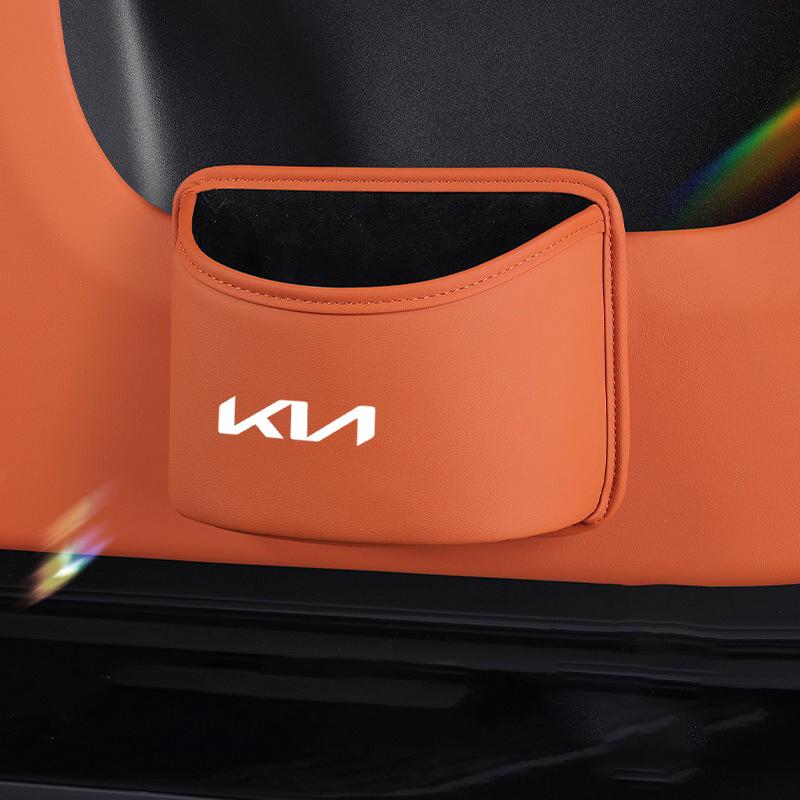 Caja de Almacenamiento para Puerta de Coche Cuero PU Cubo de Basura Colgante para Respaldo de Asiento de Coche Accesorios para KIA Sportage GT Stinger Sorento Ceed Forte