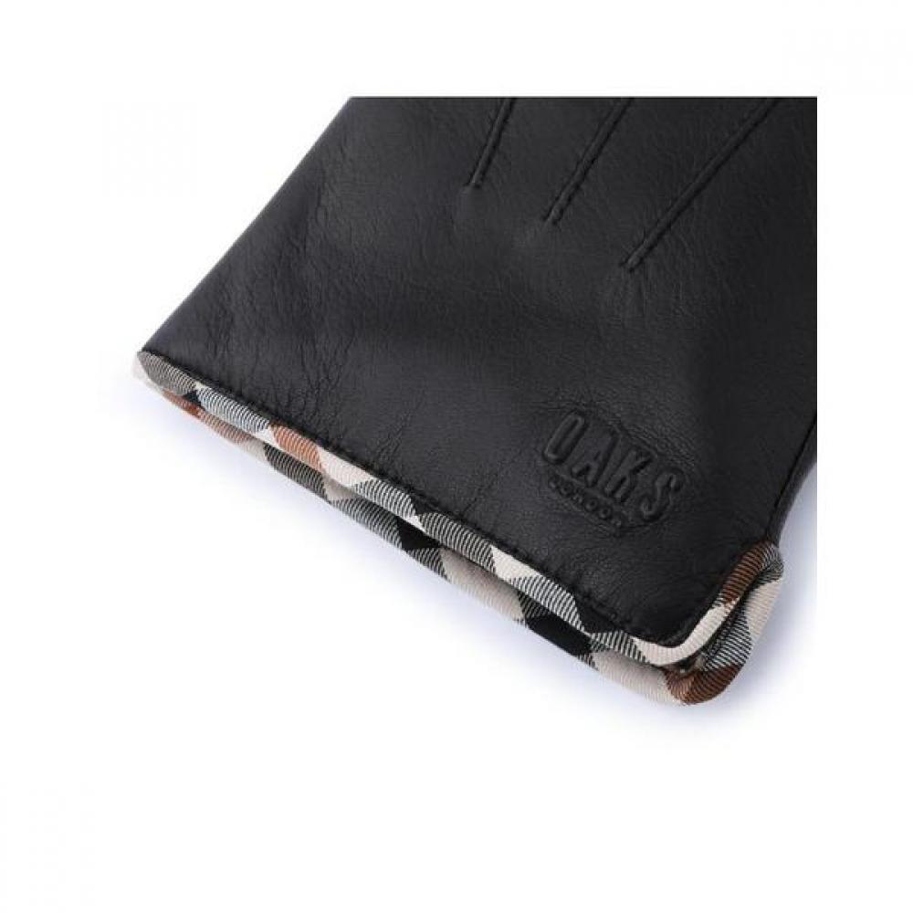 Daks Black Check Leather Gloves Men Dcgv8f121bk