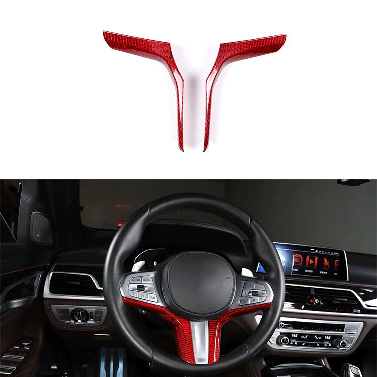 

Наклейка на руль автомобиля из углеродного волокна подходит для BMW 3 серии X3 X4 X5 X6 X7 M5 G01 G02 G05 G07 M3 G80 G81 M4 G82 красный