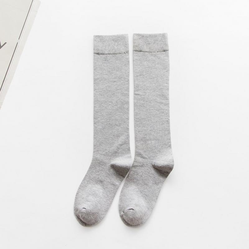 1 Pair Women's Socks Autumn Winter Fashion Long Socks Preppy Style Knee Socks Solid Color High Elastic