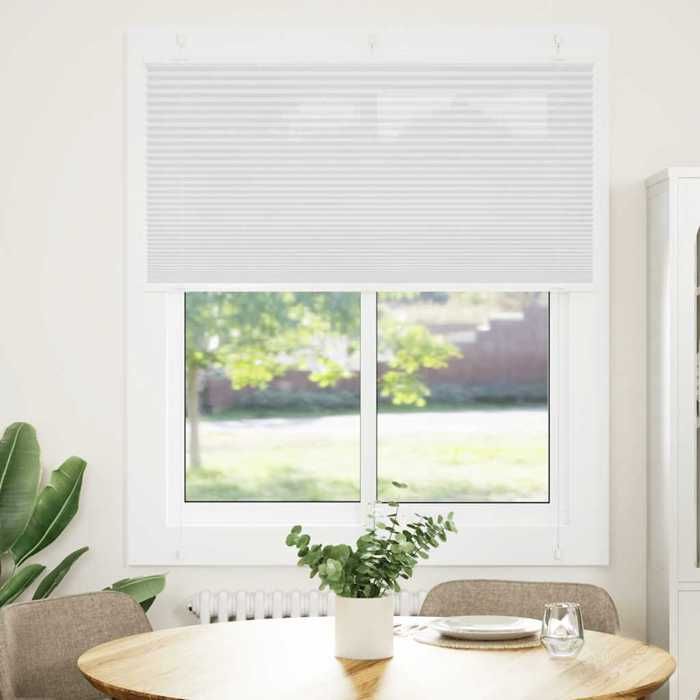 VidaXL Store Plissé Blanc 120x150cm Largeur Du Tissu 119,4cm Polyester, Store Plissé De Fenêtre, Store Accordéon, Store 4015504