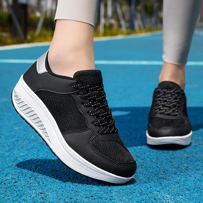 TUINANLE Pantofi albi pentru cupluri, pantofi casual cu platformă, confortabili, adidași ușori pentru mers pe jos, pantofi tenis pentru femei