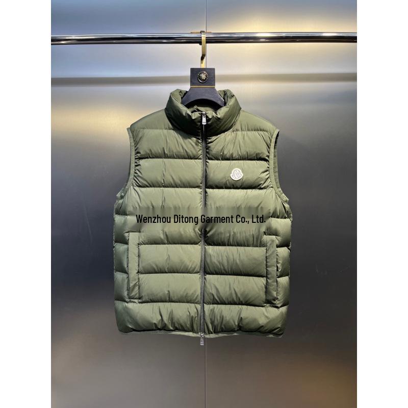 M Brand 2025 Winter Classic Men's Three-Color Stand Collar Slim Fit White Duck Down Vest