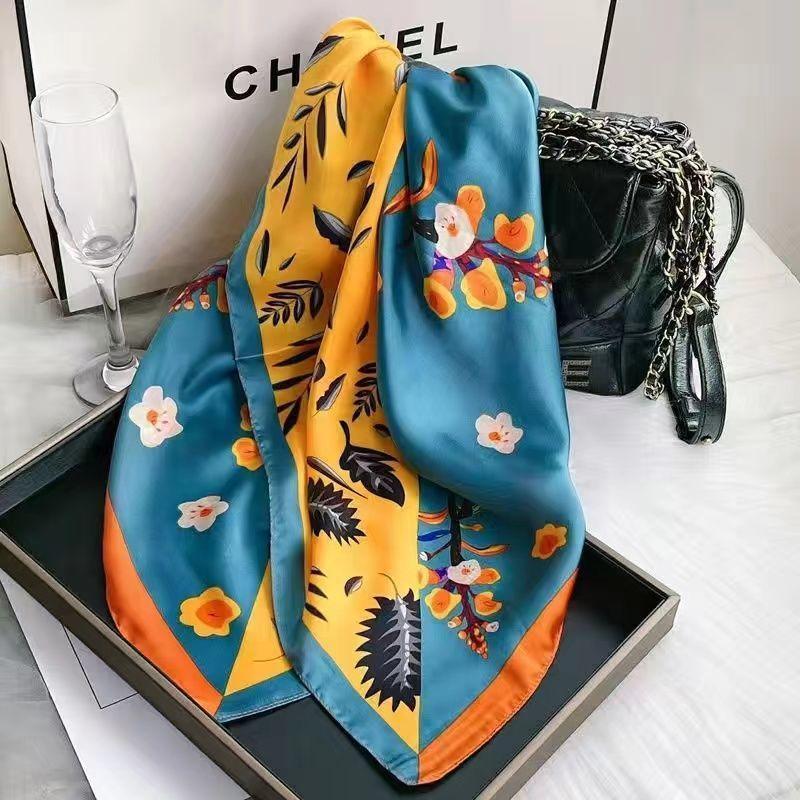 New Fashion Print Silk Square Scarf Women Soft Satin Hairband Neckerchief Tie Female Headband Foulard Bag Ribbon Gift