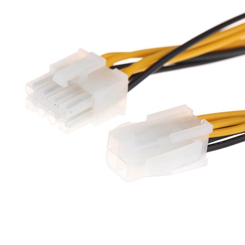 1 stk 4 pins hann-til-8-pins hunn-ledningsforlengelse til CPU-strømomformerkabel