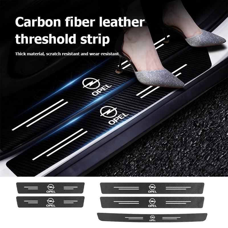 For Opel New Car Door Sill Plate Sticker Anti-scratch Strip Trunk Protection Decals Meriva Mokka Grandland Vectra Zafira Vivaro