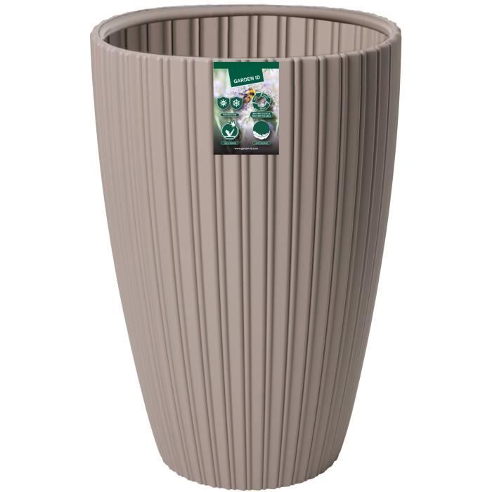 Flower Pot - GARDEN ID - Fancy - 40 X 58 Cm - For Garden, Balconies or Interiors - Taupe