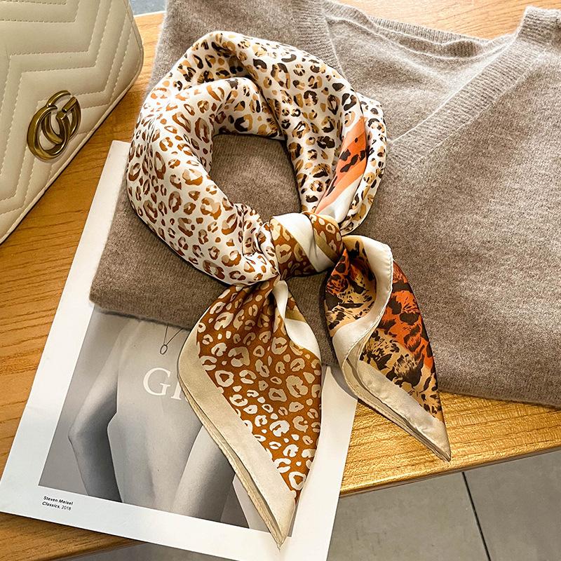 Elegant Floral Scarf for Lady Fashion Square Silk Neck Kerchief Bandana Foulard Soft Hairbands Women  New Bufanda