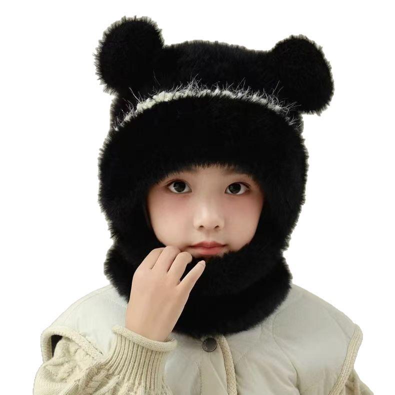 Face-Slimming White Rabbit Fur Yarn Hat for Women & Men: Knitted, Plush, and Warm for Autumn/Winter, Fits Large Head Circumference.