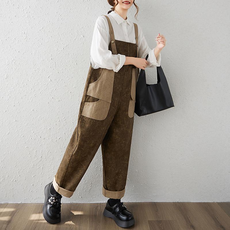 DIMANAF Plus Size Women Jumpsuits Overalls Long Pants Jeans Trousers Vintage Streetwear Loose Casual Denim