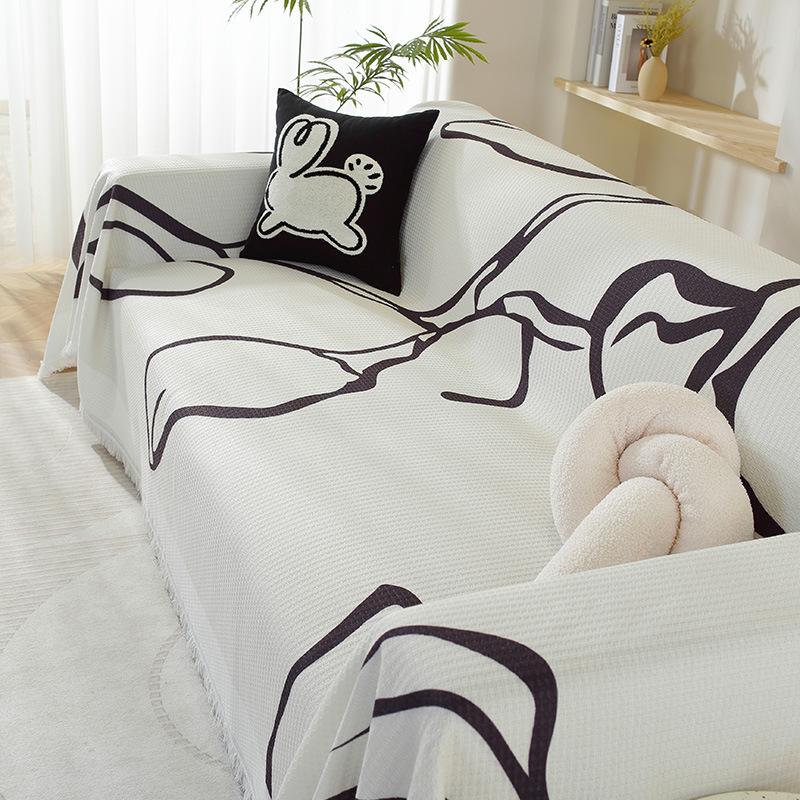 Waffle Sofa Cover Towel Four Seasons Universal Sofa Cover Cover Towel All-Inclusive Universal Sofa Cover Sofa Cushion