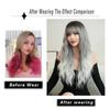 New Ladies Wig Simulation Wig 65cm Hair Gray Wig Big Wave Wig Full Headgear Rose Hair Net Headdress Beauty Decoration Wig
