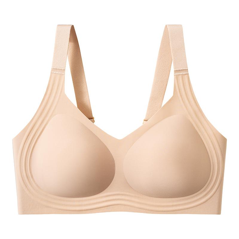 1111 Back buckle jelly soft support large size seamless fat middle-aged mother big chest lift gather bra