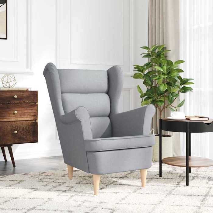 VidaXL Light Grey Armchair 74x84x100 Cm Fabric, Recliner, Living Room Armchair, Bedroom Chair 4016895