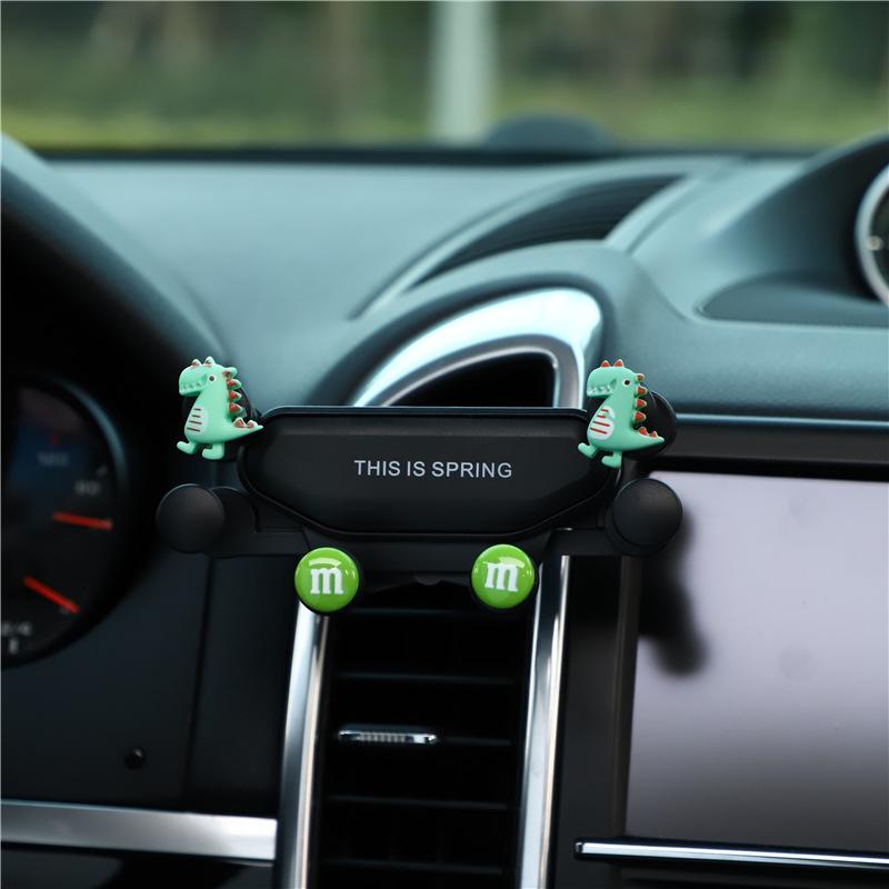 Soporte para teléfono móvil para coche de dibujos animados, soporte para teléfono móvil con gravedad de tendencia para coche lindo, soporte creativo para teléfono móvil telescópico para coche