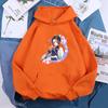 Anime Demon Slayer Kochou Shinobu With A Sword Womens Hoodie Casual Autumn Hoody Warm Fleece Tops O-neck Loose Female Sweatshirt