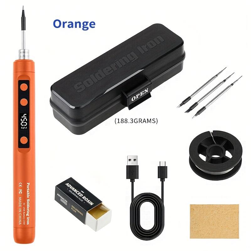 Digital Display USB Soldering Iron 5V/15W Adjustable Temperature Cordless Welding Tool for Electronics Repair & DIY Projects