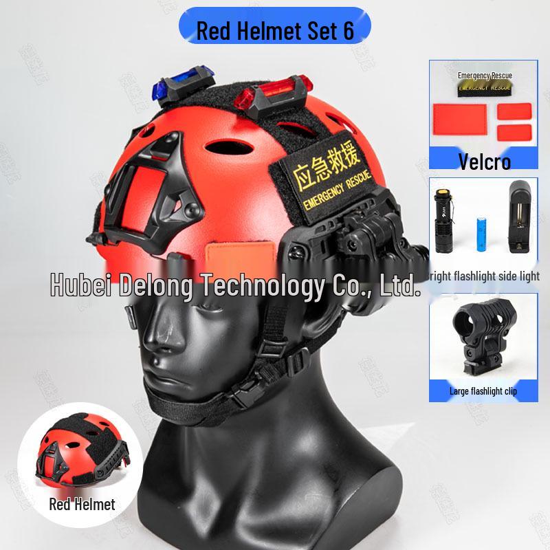 Set Casco di Salvataggio Nero e Rosso: Pronti per il Salvataggio da Terremoti e Acqua con Accessori Personalizzati