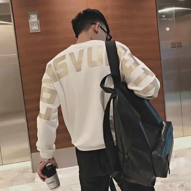 

Мужские модные топы с длинным рукавом в корейском стиле — повседневные, универсальные на весну и осень 5XL