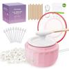 Nose Wax Kit Eyebrow & Ear Hair Removal Mini Warmer 10 Pcs Applicator Sticks for Women & Men with 100g Beads Portable Home Melter Machine - Black