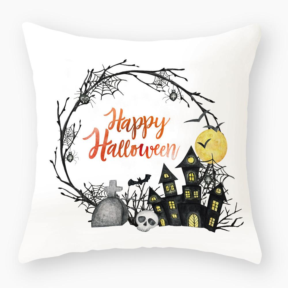 Home Products New Halloween Pillow Cover Nordic Letters Linen Sofa Cushion Office Cushion Cover