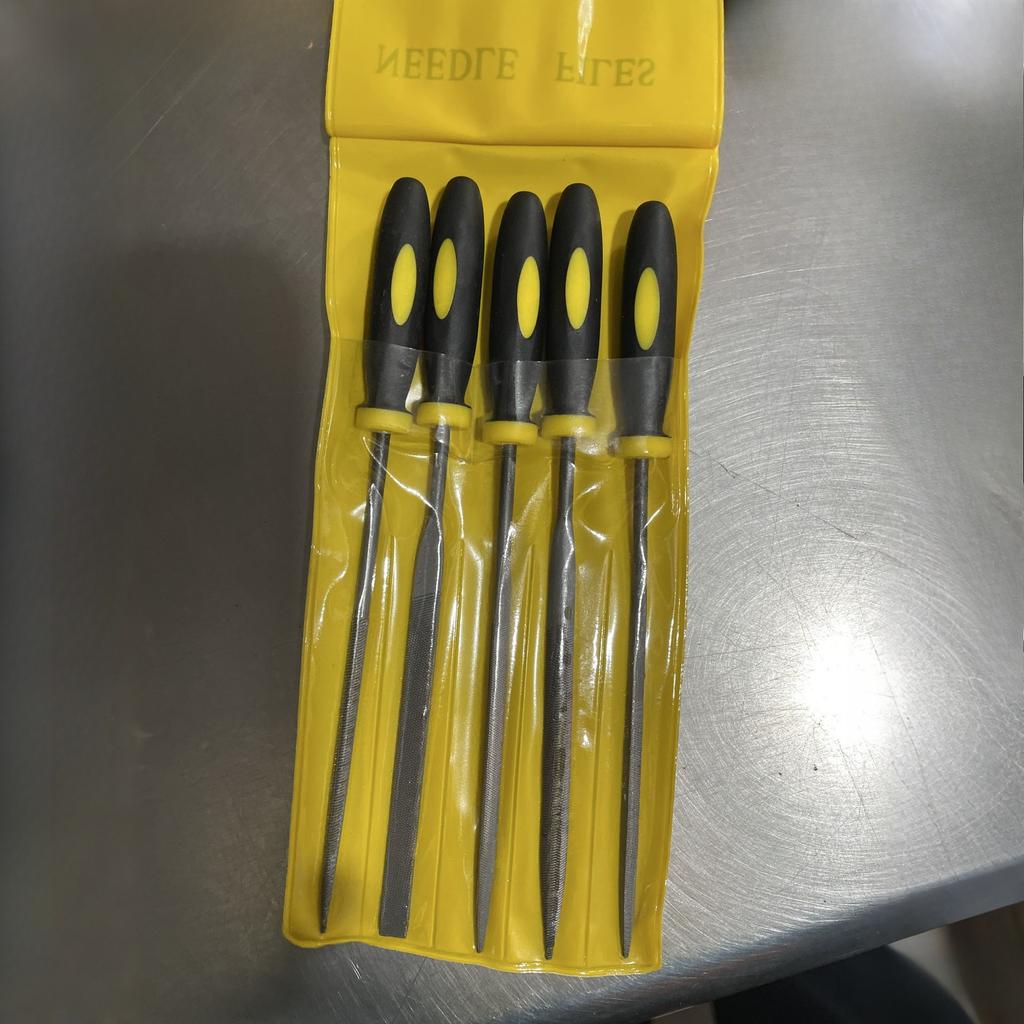 Heavy-Duty Carbon Steel File Kits | Flat, Triangular, Semi-Circular, Large Round, and Precision Needle Files with Wire Brushes