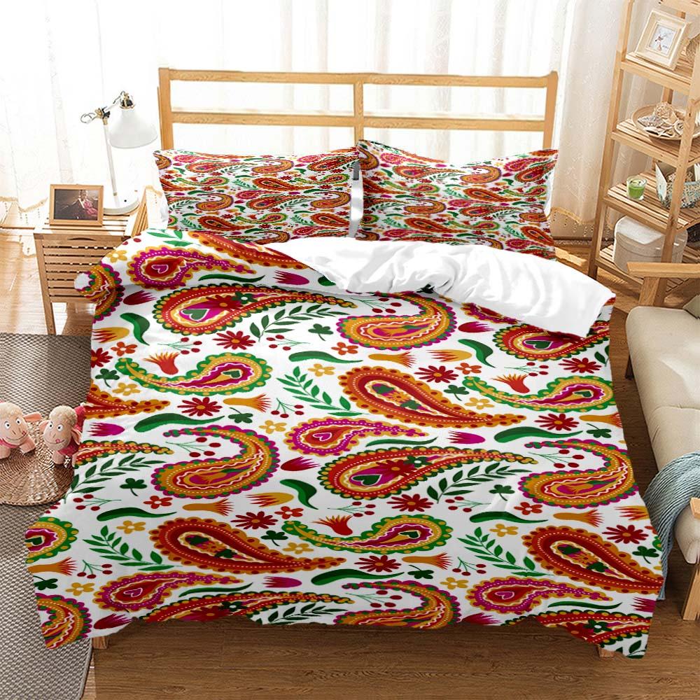 Paisley Pattern Ethnic Style 3D Printed Bedding Queen Bedding Set Soft And Comfortable Customized King Size Bedding Set