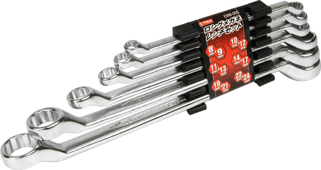 Long Open End Wrench Metric E-Value Set, Size, 6-Piece Set, EMW-06S