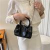 Women Crossbody Bag Soft Leather Solid Minimalist Female Single Shoulder Bags Fashion Pleated High Quality Messenger Bag
