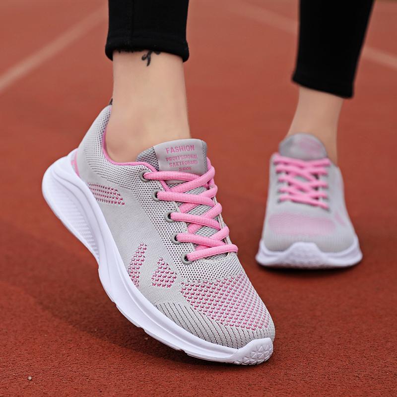 Women's Flying Woven Running Shoes Spring and Summer Low Cut Lightweight Breathable Mesh Casual Sports Shoes