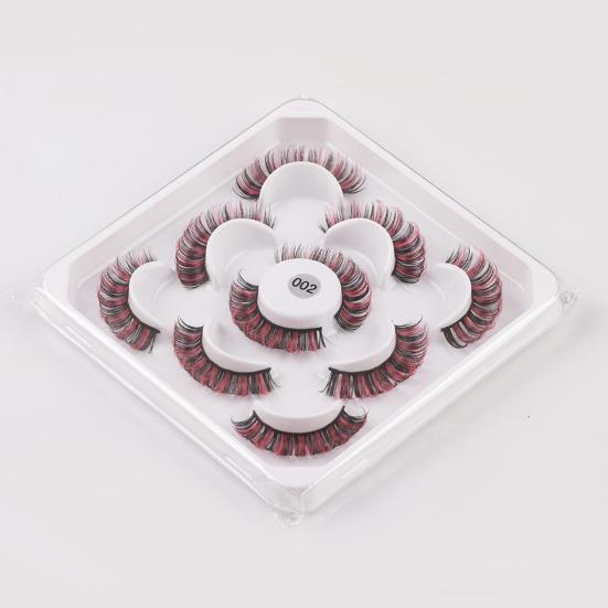 Yousheng 1 Box False Eyelashes Dramatic 3D Effect Colorful Colored Russian Strip Lashes Eyelashes Extension Make Up for Female