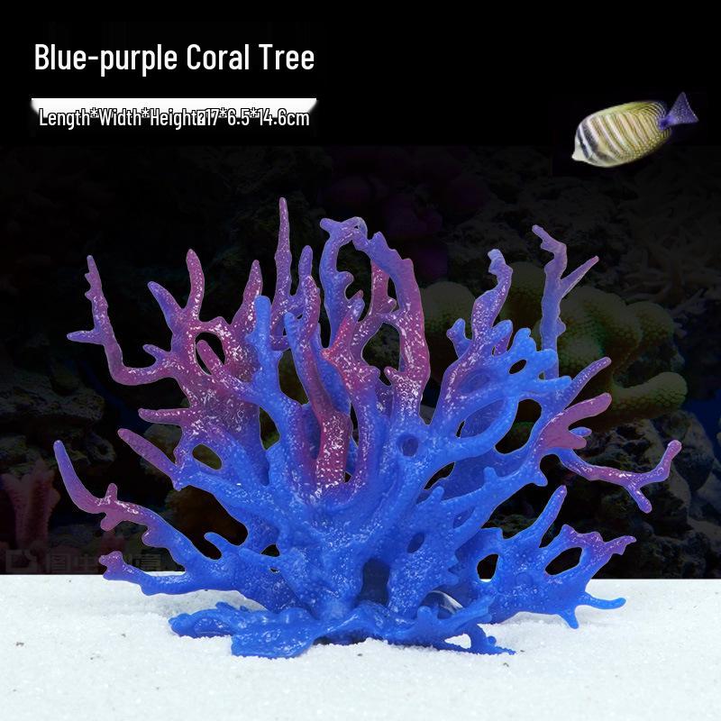 Aquarium Resin Coral Ornament Set: Simulated Coral Tree & Fish-Shrimp Hiding Decoration for Saltwater Tanks